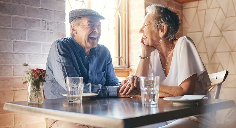 retired couple at an educational seminar